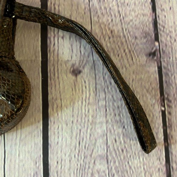 Sondra Roberts SR Squared Classic Minimalist Black Tan Python Clutch Purse - Picture 6 of 12